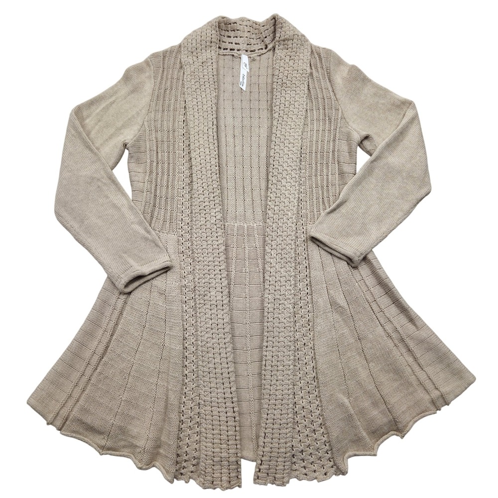 NY Collection Open‎ Knit Cardigan Duster Lightweight Womens Petite Large